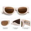 SOJOS Retro Trendy Rectangle Polarized Sunglasses Y2K Narrow Sunnies SJ2266,(White)
