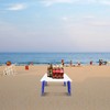 Modern-Depo 15.9"x14.2"x9.6" Large Portable Folding Beach Table for Sand Foldable