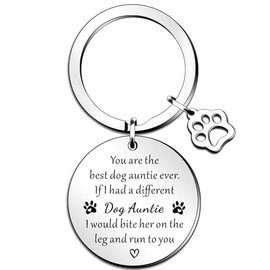 QMVMV Dog Auntie Gifts Keyring Funny Dog Lover Gifts Best Dog Auntie Ever Keyring Dog Owner Gift Dog Lovers Keyring Christmas Birthday Gifts for Dog Auntie