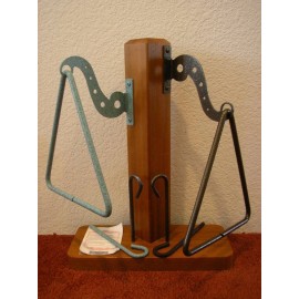 Unbranded Outdoor Cowboy Dinner Bell Steel Triangle - Powdercoated - Many Colors - Mottled White