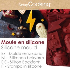 ScrapCooking – Silikonform Zauberer – 15 Formen Kekse & Kuchen – geeignet für Ofen & Gefrierschrank – Gebäck für Kinder – weiches Utensil – Magie Hexerei – 2998