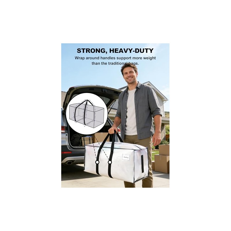 HOMESURE Heavy Duty Moving Bags - 8 Pack Water-Resistant Storage
