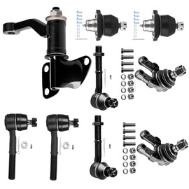 SCITOO 9pcs Front Suspension Kit Fit 1995-1997 For Nissan Pickup 4WD1986-1994 For D21 4WD 1987-1993 Pathfinder - With Suspension Parts Upper Lower Ball Joint Inner Outer Tie Rod End Idler Arm
