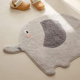 LIULA Alfombra de elefante de corte de felpa suave para habitación de niños, alfombra antideslizante del alfabeto, alfombra de recámara de guardería, alfombra de sala de juegos, alfombra lavable para el aula ABC para niños pequeños, 31.5 x 39.4 pulgadas