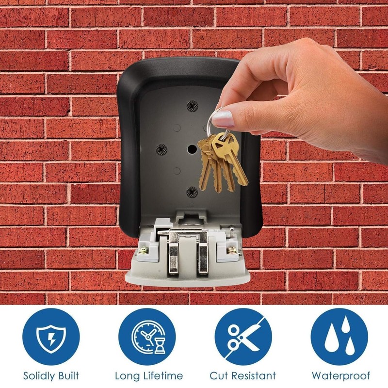 Kiuiom Key Safe Wall Mounted, Key Safe Outdoor, Key Safe