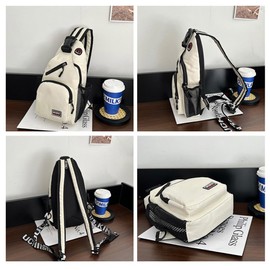 Brymthy Sling Backpacks Chest Shoulder Crossbody Purse Surper Light Handbag for Travel Running Cycling for Men (White 2)