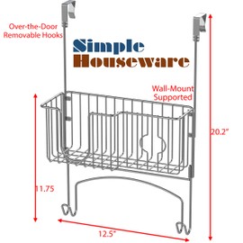 Simple Houseware Over-The-Door/Wall-Mount Ironing Board Holder, Chrome