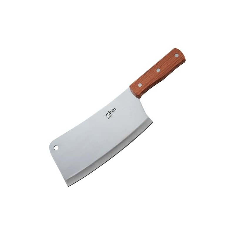Winco 8" Heavy Duty Chinese Cleaver with Wooden Handle, 3-1/2″