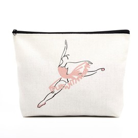 fkovcdy Ballet Makeup Bag Ballerina Ballet Dance Bag Dancer Gifts for Teens Girls Ballet Lovers Dance Teacher Student Ballet Recital Gift Toiletry Bag Zipper Pouch for Women Friends Birthday