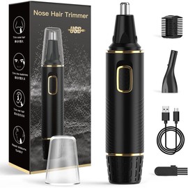 Nose Hair Trimmer for Men, 2024 Painless USB Rechargeable Nose Hair Trimmer, Ear and Nose Hair Trimmer for Men, Professional Facial Hair Trimmer with IPX7 Waterproof Dual Edge Blades led  facial hair clipper - Color: Blue