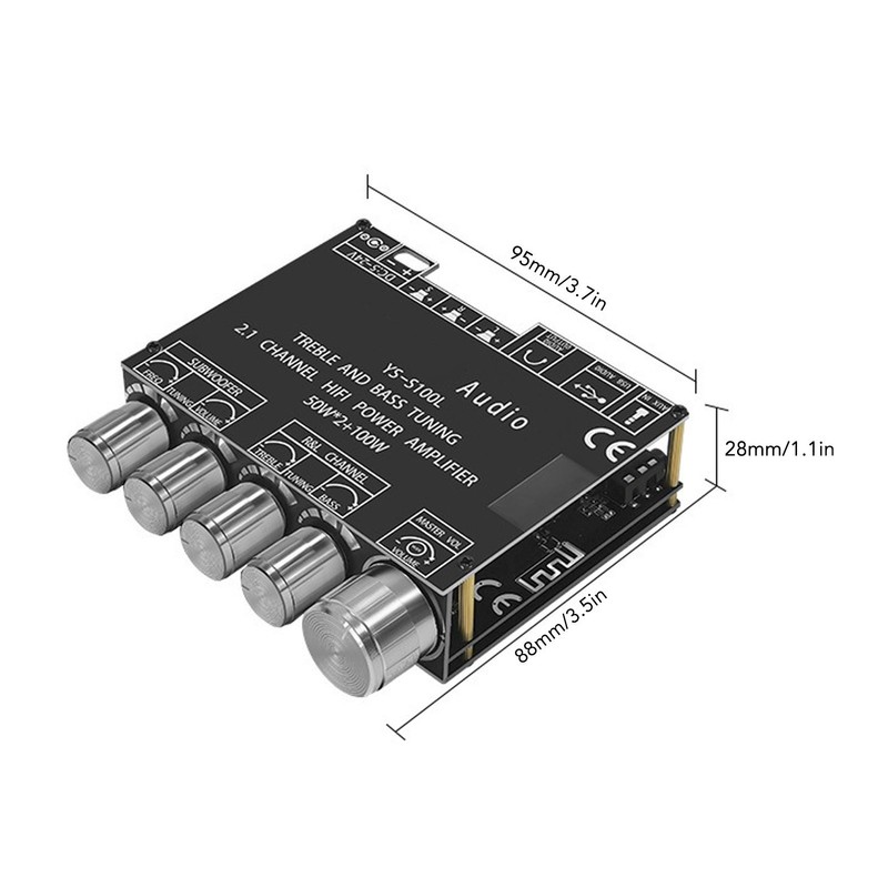 Bluetooth Power Amplifier Board 2.1 Channel 2x50W 100W APP Control