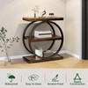 IBUYKE Narrow End Table with 3 Storage Shelves, Industrial Sofa