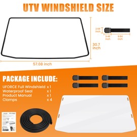 Drieaco UFORCE 1000 Windshield, UTV Front Full Windshield Fits for CFMOTO UFORCE 1000 2019-2025, UFORCE 1000 XL 2022-2024, Clear PC Anti-UV Scratch Resistant Windshield UFORCE 1000 Accessories