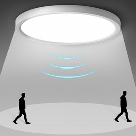 GOOSKI Ceiling Light with Motion Sensor, 24 W LED Ceiling Light with Radar Motion Sensor Indoor, 4000 K Neutral White Lamp, Ceiling Light, Ultra Flat for Hallway, Stairs, Kitchen, Balcony, Storage