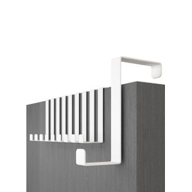 Menz Over Door Hanger – Set of 10, White - Coat Hanger 3.6 cm (1.4") and 4.1 cm (1.6"), Coat Hooks for Door, Hangers for Clothes