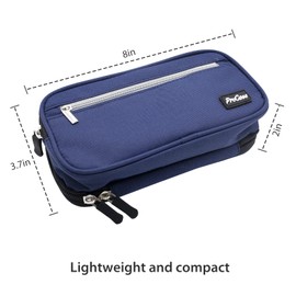 ProCase Pencil Case Pen Bag, Two Layers Big Capacity Pencil Pouch Pen Organizer Durable Stationery Holder for Marker Organization School Supplies Office Storage Desk Organizing -Navy