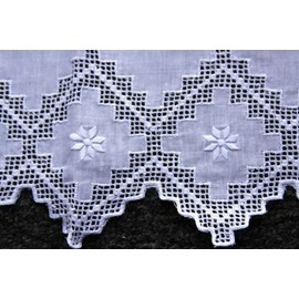 6 Pieces Fine Linen Hemstitch Embroidered Embroidery Lace Guest Towel 14x22" Table Mat Placemats for Dining Kitchen Table Washable Durable Indoor