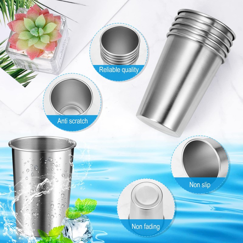Meanplan 50 Pcs 8.8 Oz Stainless Steel Cups Bulk Small