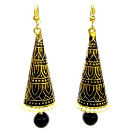 Desi Hawker Meenakari Minakari Hand Painted Made Earring Bali Jhumki Jhumka Jewelry Drop Dangle Long Cone Chandelier ni-294