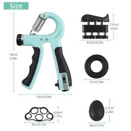 VINTEAM Grip Strengthener, Forearm Strengthener with 5-60KG Adjustable Resistance Hand Grips Strengthener, Finger Strengthener Stress Ball for Hand Exercise- Green