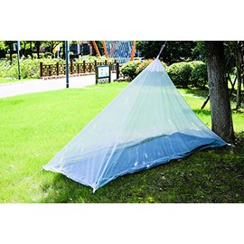 C No-See-Um Camping Mosquito Net Bed Compact and Ultra-Light for Travel，Finest Holes Mesh 2000 Noseeum Netting Mosquito Netting for Camping and Hiking (Single Light Grey Color)