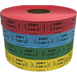 The Ticket Gurus-(4) Rolls of Admit Tickets (2000ct per Single roll) Consecutively Numbered Raffle Tickets