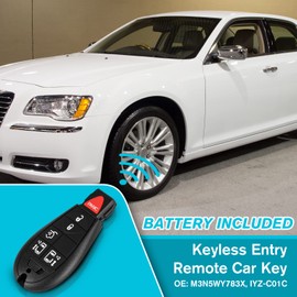 Guteauto Car Key Fob Keyless Entry Remote 433Mhz M3N5WY783X IYZ-C01C for Chrysler Town & Country 2008-2016, Dodge Journey/Durango/Grand Caravan 2009-2020, for Volkswagen Routan 2009-2012