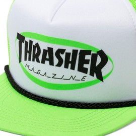 Thrasher Men's Ellipse Mag Logo Trucker Rope Snapback Hat Green