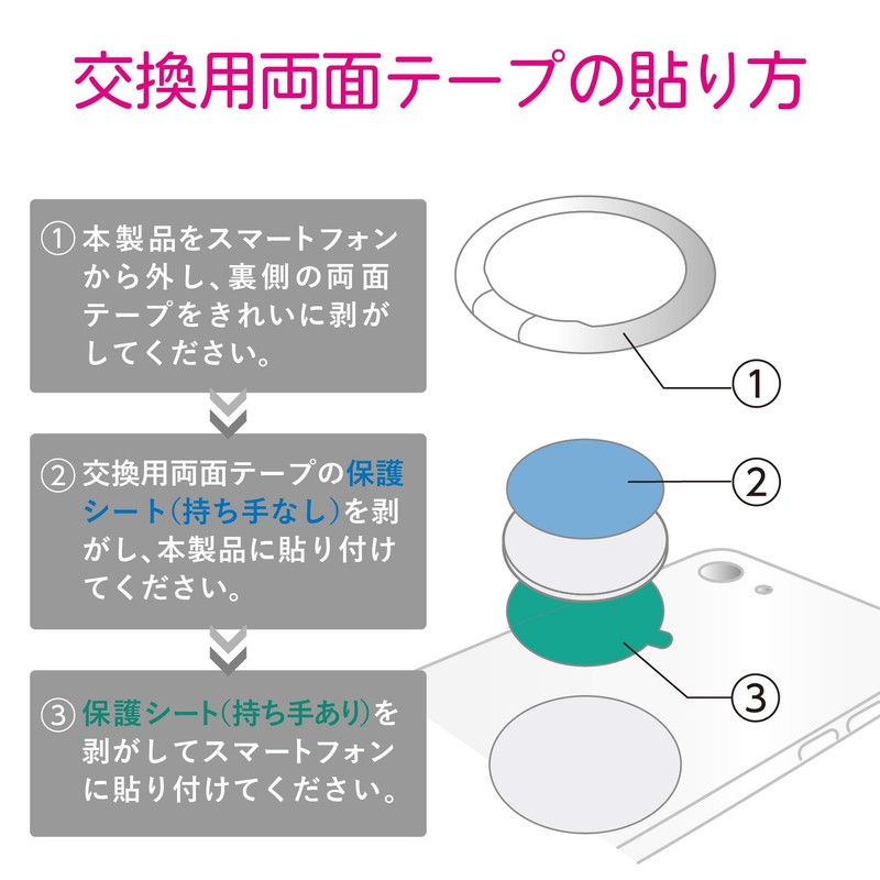 Elecom Smartphone Strap Finger Ring White Face