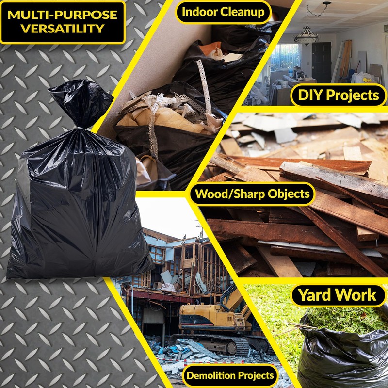 Reli. Contractor Garbage Bags 55 Gallon | 40 Trash Bags