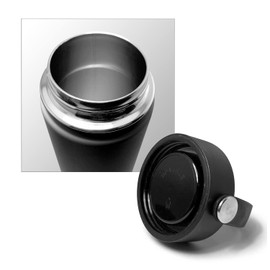 iPick Image for Ford Mustang Tri-Bar Laser Etched 18 oz Dual-Wall Insulated Black Stainless Steel Water Bottle Travel Tumbler Mug