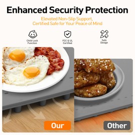 Warming Mat for Food,Food Warming Mat,Electric Warming Tray for Buffets Party and Home Daily Use,Heating Fastly in 10s,Portable Design,Timed Function for Your Family. (deep Gray)