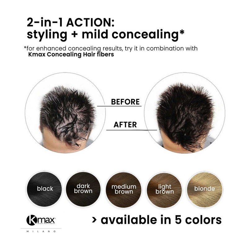 Kmax Thickening Styling Gel with Keratin Fibres for Thin Hair