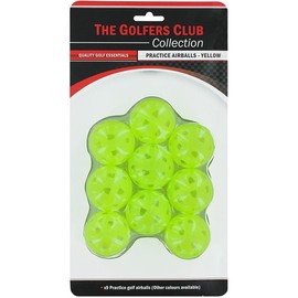 The Golfers Club Plastic Airflow Golf Balls x 9 (Yellow)