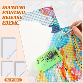 300PCS Diamond Painting Release Paper Double-Sided Release Paper Non-Stick Diamond Painting Cover Paper for 5D Diamond Embroidery Accessories, 15 x 10 cm/ 5.9 x 3.9 inch