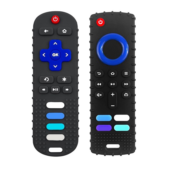 ERSIHUA ERSIHUA 2Pcs Silicone Teething Toys, Remote Control Shape Teethers