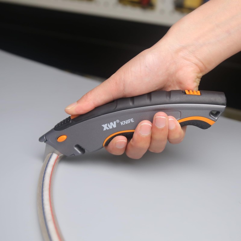 XW Dual-system Safety Utility Knife with Auto-retractable & 3-position Retractable,