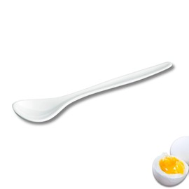 homiez Egg Spoons Plastic White [Pack of 12] – Also Suitable as Ice Cream Spoon, Latte Macchiato Spoon or Baby Spoon – Long Plastic Spoon Reusable – Serving Spoon, Tea Spoon, Coffee Spoon