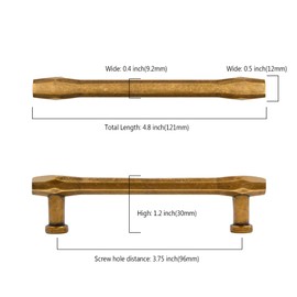 Asidrama 10 Pack 3.75 Inch(96mm) Antique Brass Kitchen Cabinet Handles, Cabinet Pulls Kitchen Cabinet Hardware for Cupboard Drawer Pulls