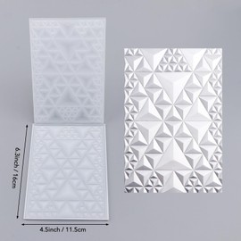 Briartw 3D Embossing Folder For Card Making Adding Textured Detail to Paper Crafting 6.3x4.5inch Clear Texture Plate Perfect For Heavyweight Cardstock (≥250gsm/92lb),Triangle Art Texture Template