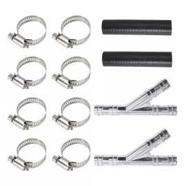 1st_auto_parts For CHRYSLER DODGE LINCOLN FORD 2Pcs Heater Hose Connector With Clamps 47238HP