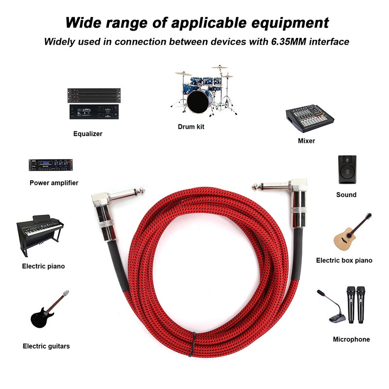 JORINDO Guitar Cable 6.35mm 1/4in Audio Connection Wire Electric Musical