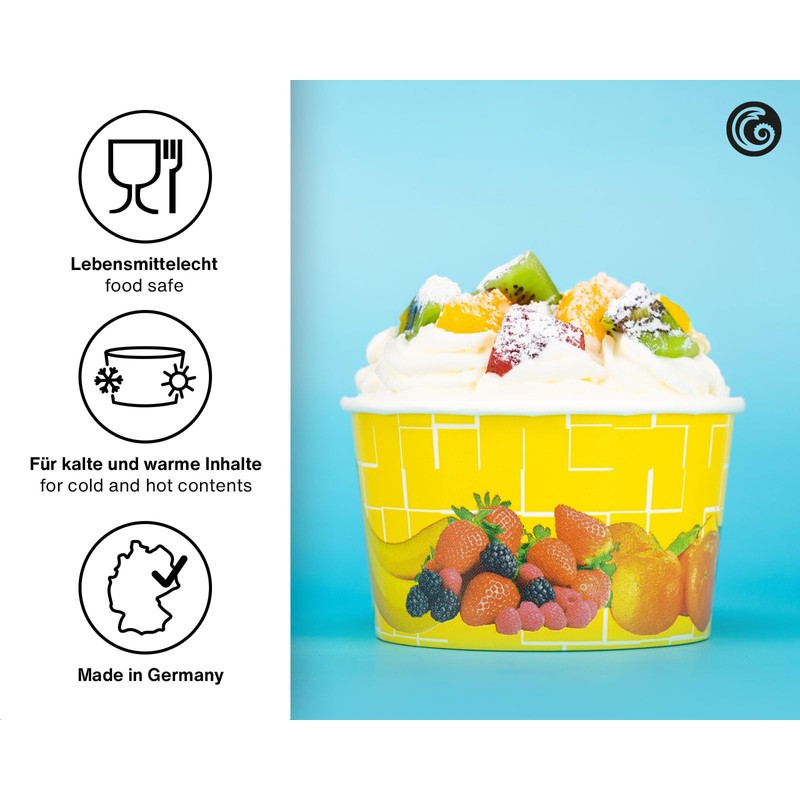50x ice Cream Cup, Cardboard ice Cream Cup, Fruit Cup
