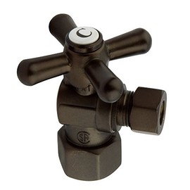 Kingston Brass CC43105X Quarter Turn Valve (1/2" FIP X 3/8" O.D. Compression), Oil Rubbed Bronze