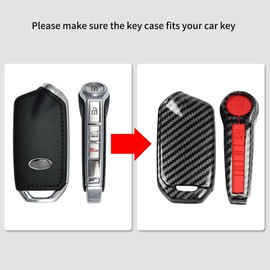 ontto ABS Car Key Case Suitable for Kia Stinger GT CK K9 K900 2018 2019 2020 2021 Car Remote Control Cover Key Case Key Case Key Case Protective Key Box 3 Button Carbon Fibre Black