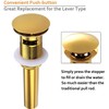 Bathroom Sink Drain Stopper with Overflow Gold Luxury Brass Pop