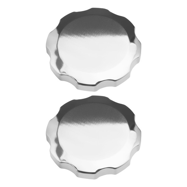 Pack of 2 Fuel Tank Caps Lawn Mower Fuel Cap Compatible with GX160 GX200 GX240 Gas Engine Lid Replacement Accessories 7.1 cm Silver Metal