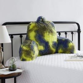 Hobed Life Camo Fur Reading Pillow Big Size 30x17x17 Inches with Premium Pure White Micro Fiber Stuffing, Student and Adult Backrest Pillow, Bed Rest Pillow for Boys with Stylish Camouflage Plush Fur