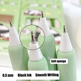 YHSMFCL Cute Cartoon Panda Retractable Gel Pen, 12 Pcs 0.5 mm Black Ink Kawaii Animal Bear Pens, Novelty Stationery Supplies