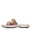 Clarks Women's Breeze Piper Slide Sandal, Warm Beige Synthetic, 9
